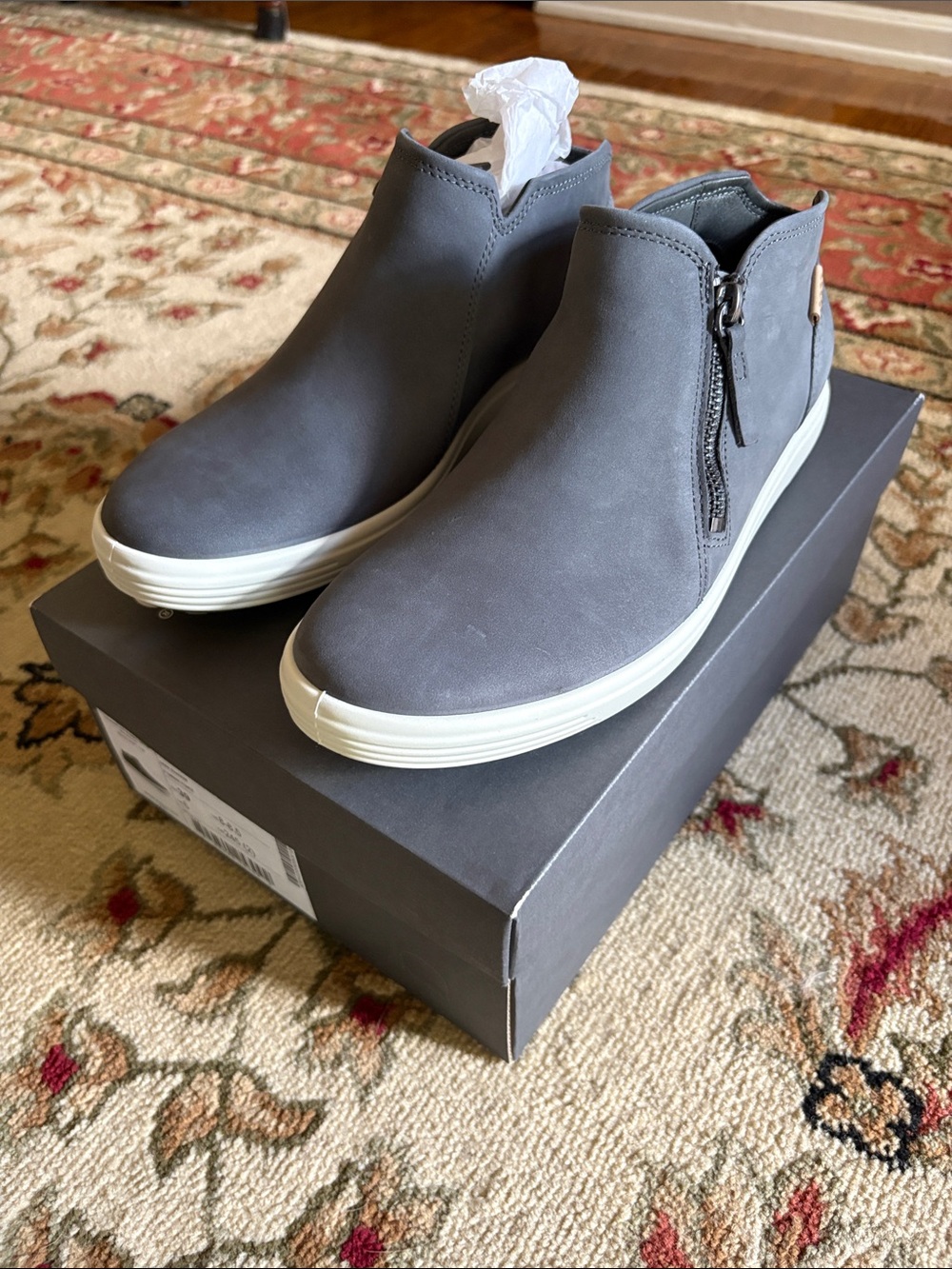 Ecco Men's Gray Chukka Sneaker Boot with Side Zip
